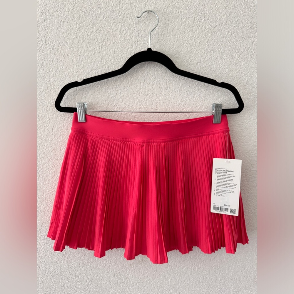 Lululemon Varsity High-Rise Pleated Tennis Skirt Pink, size L